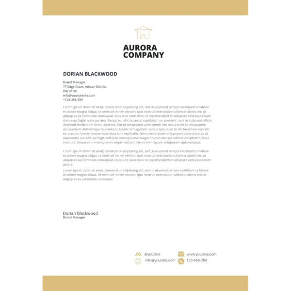 Gold Modern Letterhead