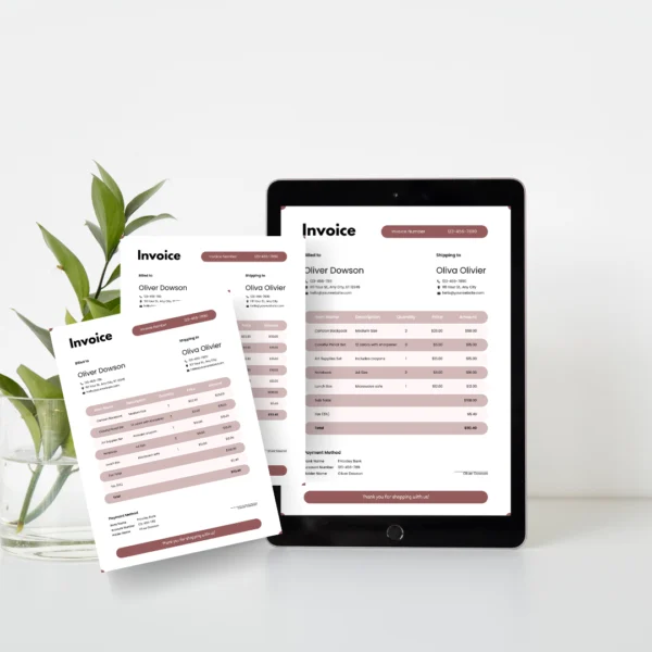 Reddish-Brown Elegant Invoice